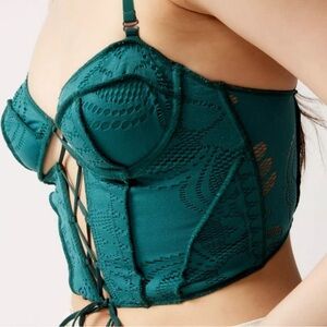 Out From Under Forest Green Lace Amour Fairy Grunge Corset Size S
